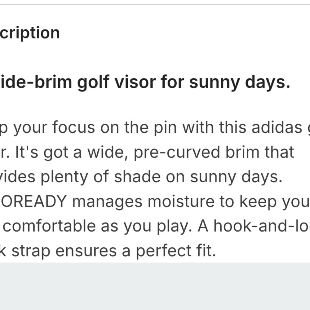 Adidas Women's Wide Tour Visor - Picture 4 of 4